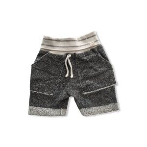 Lulu + Roo Heather Gray Shorts With Striped Foldover Waistband